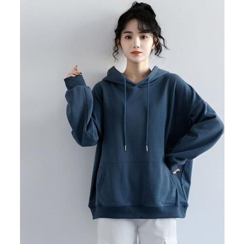 2021 New Oversize Hoodies Women Hooded Cotton Thicken Warm Loose Hoodie Women Sweatshirts Lady plus size