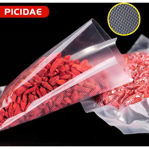 With Line Embossing Vacuum Clear Cooked Food Saver Packaging Bag Meat Snacks Hermetic Storage Heat Sealing Plastic Package Pouch