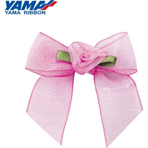 YAMA Wide 46mm±3mm High 42mm±3mm Shape Hand Bow 200pcs/bag Ombre Organza Gold Silver Edge Satin Taffeta Ribbon for Kids Gifts