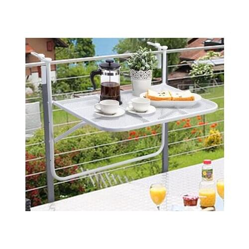 Balcony iron art racks. Metal folding hangers. Balcony multi-function creative leisure table