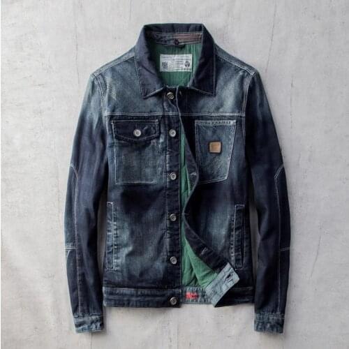 Winter Mens Thick Denim Jacket Vintage Blue Motorcycle Biker Outerwear Warm Coat Man S-2XL