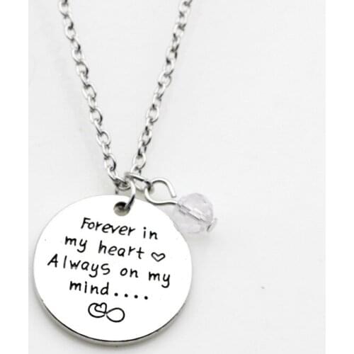 10PCS Lettering forever in my heart always on my mind Necklace Jewelry Alloy Charm Accessories Jewelry For Christmas Gifts