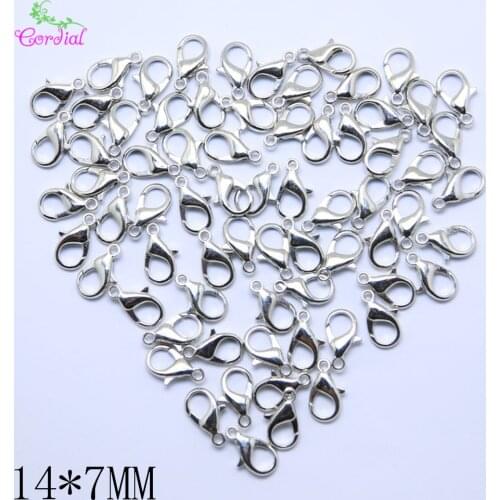 Fashion Jewelry Tools & Equipment 100pcs 14mm Lobster Clasps Hooks Ring Jewelry Finding Lobster Clasps For Charms Bracelet