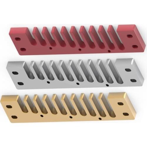 3 Colors Aluminum Alloy 10 Holes Comb Harmonica Part for Hohner Marine Band Crossover and Deluxe