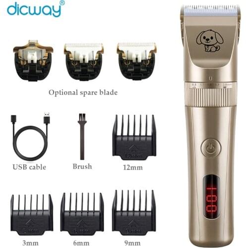 3 gears Pet Hair Trimmer Electric Shaver Rechargeable Dog Cat Low-Noise Hair Clipper Grooming Shaver Cut Machine Set Pet Clipper