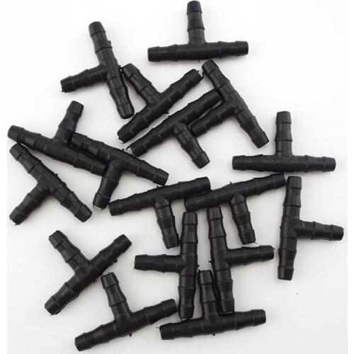 Garden Water Accessories 4/7mm Tube Tee Plug Barb Connector Gardening Gardening Hose Watering Drip Irrigation T Adapter Splitter