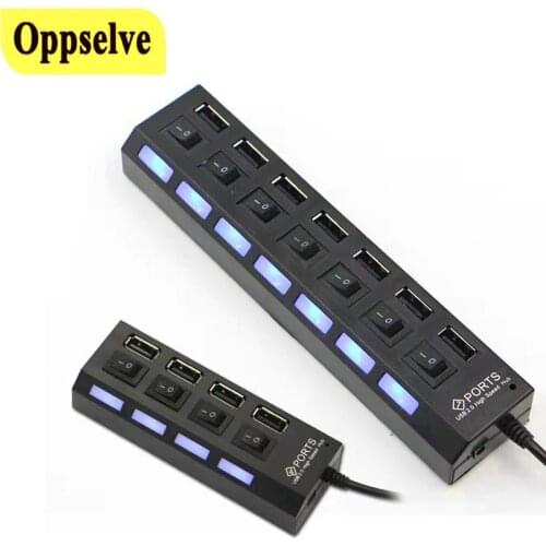 4 Ports USB HUB 3.0 True USB 3.0 Hub High Speed USB Splitter Converter with Seperate Switch USB Multi Adapter 7 Port PC Extender