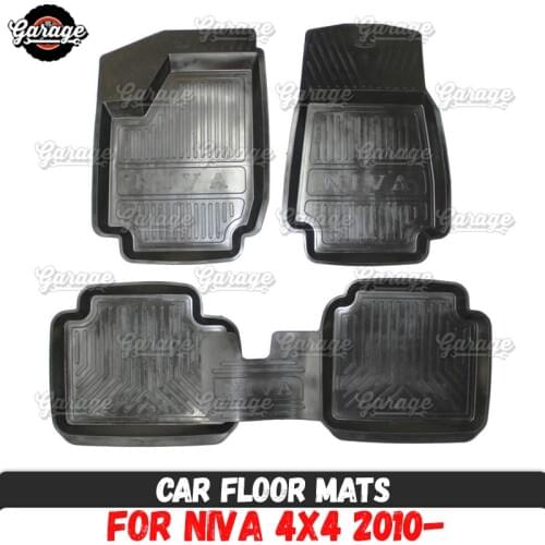 Car floor mats for Lada Niva 4x4 2010- rubber 1 set / 4 pcs accessories protect of carpet car styling decoration
