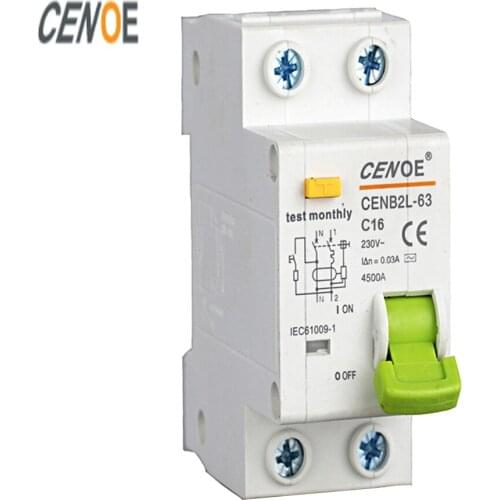 CENOE DPNL 1P+N 16A 230V~ 50HZ/60HZ earth leakage Circuit breaker with overload short circuit leakage protection free shipping
