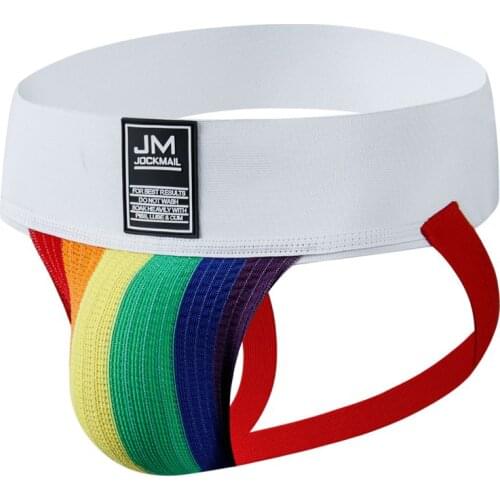 JOCKMAIL Gym Workout Jockstrap with 3" Waistband Athletic Supporter Stretch Mesh Pouch, jockstraps for gay men underwear Sexy