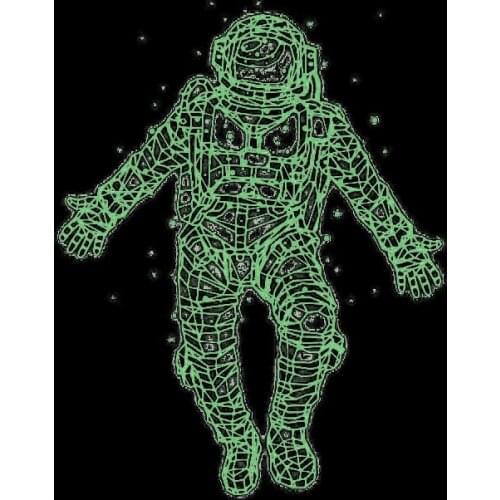 Fluorescent astronaut clothing stickers decoration accessories DIY Hippie Thermal Heat Transfer Applique punk style