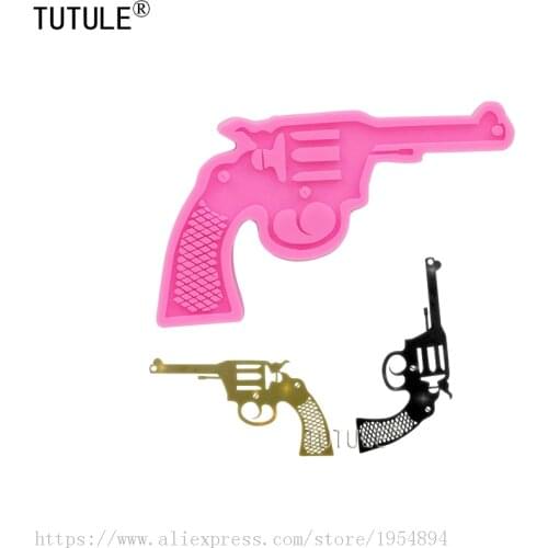 Pistol Keychain Mould,Small Pistol Silicone Mold Food Safe Fondant Chocolate Candy-Craft Jewelry Resin Polymer Clay Metal Mould