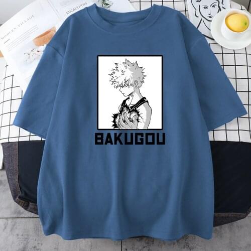 My Hero Academia Bakugou Print T Shirts Women Fashion Loose Hip Hop Streetwear Tee Shirts Summer Short Sleeve Harajuku T-shirts