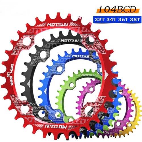 Round Narrow Wide Chainring MTB Mountain bike bicycle 104BCD 32T 34T 36T 38T crankset Tooth plate Parts Bicycle Accessories