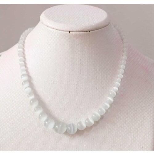 Multicolor cat eyes 6-14mm round beads new diy necklace 18"B622