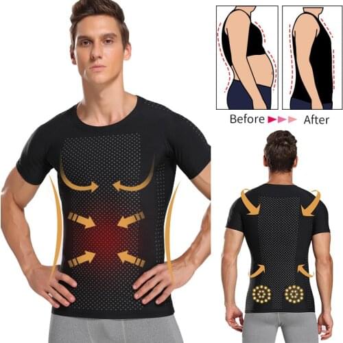 Mens Shirt Shapewear Slimming Belt Corset Vest Body Shaper Compression Abdomen Tummy Belly Control Slim Abdominal Binder