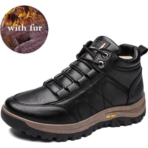 Men Winter Snow Boots Warm Waterproof Sneakers Pop Light Activities Fur Plush Work Boots Male Footwear Men Shoes Ankle Boots