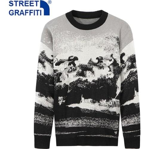 Men Autumn New Casual Cotton Hip Hop Sweater Pullovers Men Spring Fashion O-Neck Knitted Sweater Jumpers Streetwear Sweaters