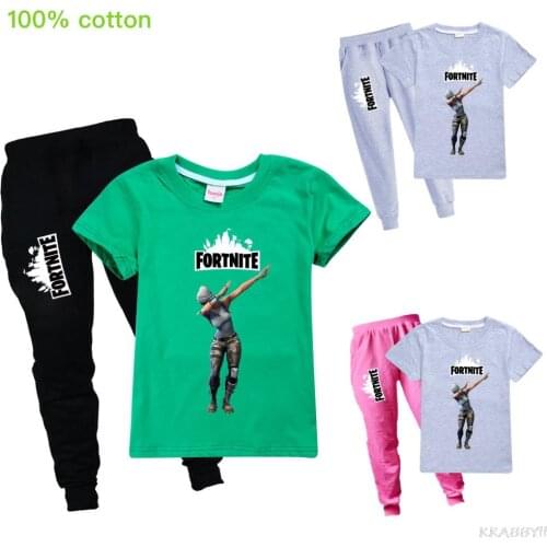 Fortnite Game Autumn Boys Clothing Sets Girl Pattern Casual Suit For Girl T Shirt + Pants 2 Pcs Clothes Set Christmas Gifts