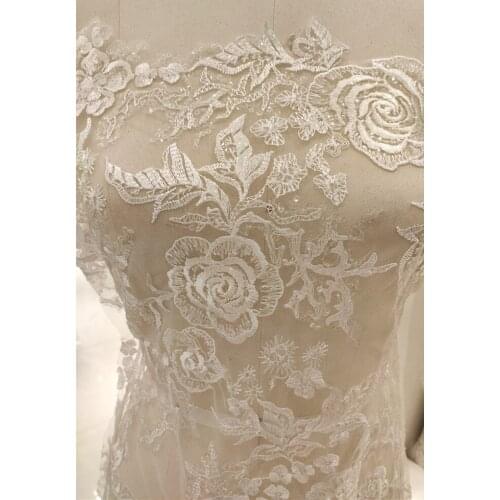 Real Photos Ivory Wedding With Comb Lace Beads Mantilla Bridal Veil Wedding Accessories Bridal Lace Fabric Wedding Dress