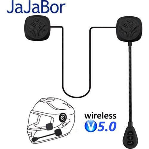 JaJaBor Moto Helmet Headset Microphone Motorcycle Earphones Bluetooth V5.0 Handsfree Calling Music Stereo Motobike Headphone
