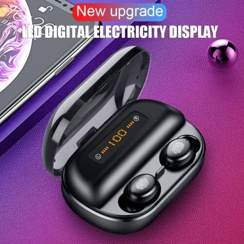 Clock Display V5.1 Headsets Earbuds TWS Wireless Bluetooth Earphone 9D Stereo With Mic Holder For Samsung Galaxy Buds Redmi