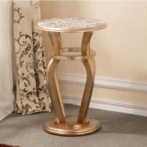 Neo-classical Style Side Table Hotel High-end Coffee Table Living Room Storage Table Telephone Table Retro Old Corner Table