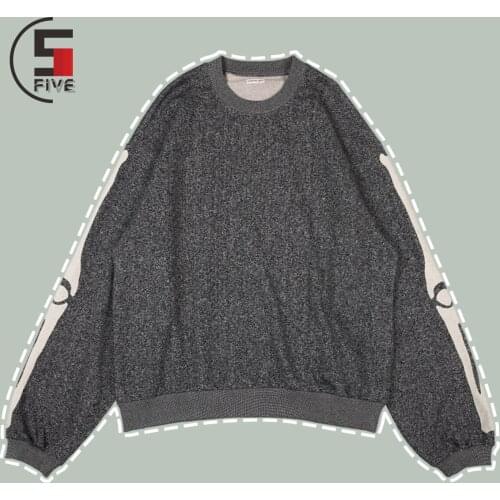 Hip Hop Bone Skeleton Print Pullover Mens Harajuku Streetwear Skull Casual Sweatshirt 2021 Winter Plain Round Neck Loose Hoodie