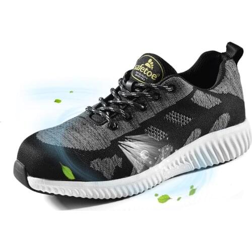 SAFETOE Mens Safety Sports Shoes Outdoor Plus Size Steel Toe Cap Work Boots Puncture Proof Breathable Lightweight Waterproof