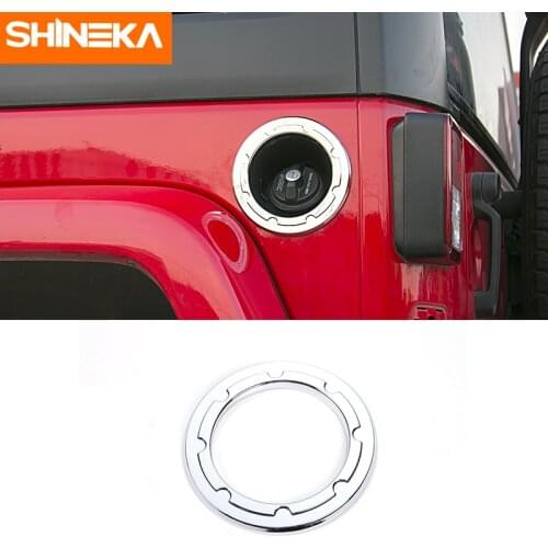 SHINEKA Car Styling ABS Chrome Fuel Tank Cap Door Cover Ring Trim for Jeep Wrangler JK 2007
