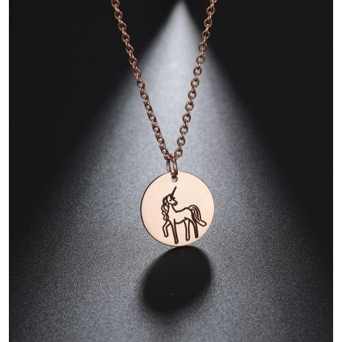 Skyrim New Unicorn Choker Necklace for Women Girls Stainless Steel Gold Color Chain Necklaces 2021 Fashion Jewelry Wholesale