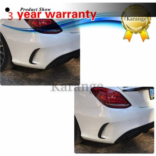 Rear Bumper Spoiler Canard /Air Vent Cover Trim SRXTZM 2PCS Style For Mercedes-Benz C class W205 2015+ Black Carbon fiber Grain