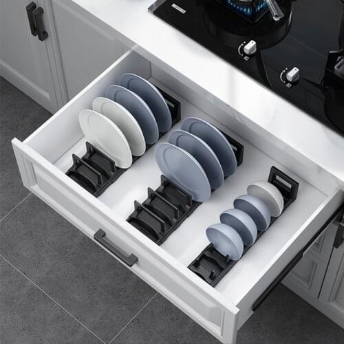 Telescopic Bowl Rack Plate Holders Aluminum Drying Shelf Cabinet Cutlery Organizer Shelf Dish Storage Rack Kitchen Accessories