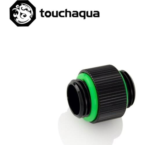 Touchaqua G1/4 black silver Male to Male 10MM Connectors / Extender M to M Dual Male Fitting Accessories Metal Fittings TA-F08