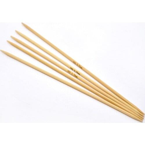 Convenient 20cm Bamboo Hand Sewing DP Knitting Needle Yarn Crochet Hook Knitting Tools Accessories (US Size 2/2.75mm),5PCs/Set