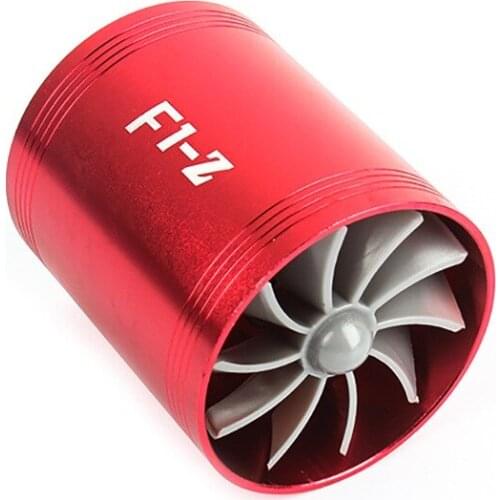 Universal Car Turbine Supercharger Rubber Covers 3000rpm F1-Z Double Turbo Charger Air Filter Intake Fan Fuel Gas Saver Kit