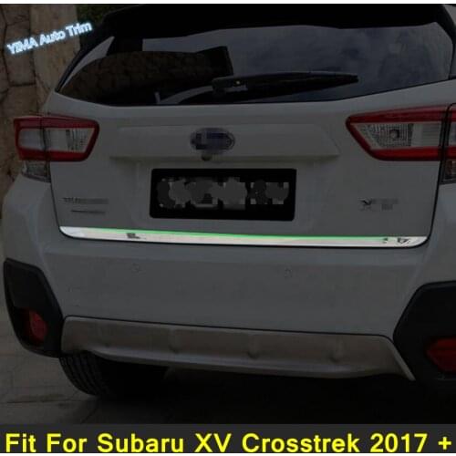 Lapetus Rear Trunk Tailgate Door Lid Cover Trim 1PCS For Subaru XV Crosstrek 2017 - 2021 Car Styling Stainless Steel Exterior