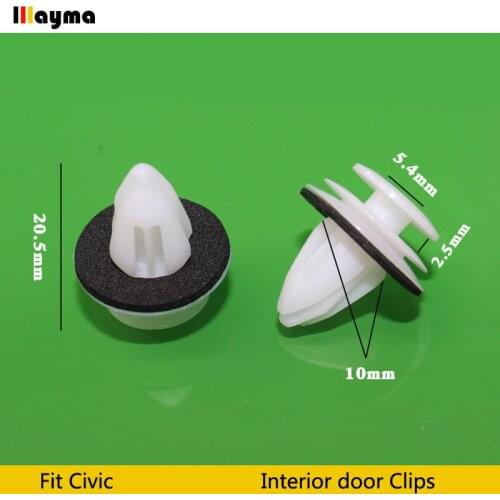20pcs Plastics car clips For Honda Civic City FIT Odyssey Accord CRV Prelude Interior Door Card Trim Panel Clips