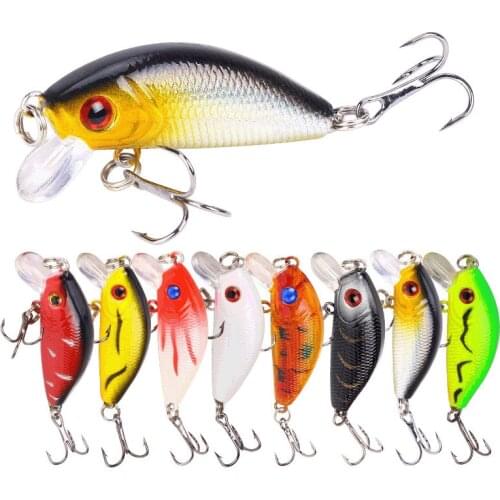 1PCS Minnow Fishing Lure 50mm4.2g Topwater Hard Bait Wobbler Jig Bait Crankbait Carp Striped bass Pesca Fishing tackle SwimBait