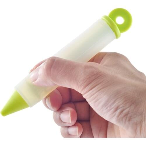 1PC Pastry Cream Chocolate Decorating Syringe Silicone Plate Paint Pen Cake Cookie Ice Cream Decorating Pens Kitchen Accessories