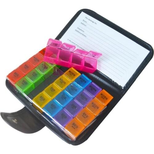 1pack 28 Compartments Weekly 7 Days Pill Box Pill Dispenser Tablet Holder Medicine Storage Container Health Care Tool