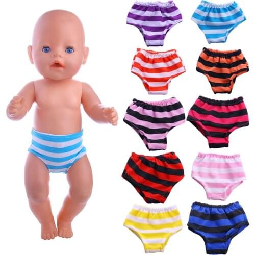 10 color Underwear Doll Clothes Wear Fit 43cm Baby Born zapf Dolls, by Sophias,Only Doll Underwear (only Underwear)
