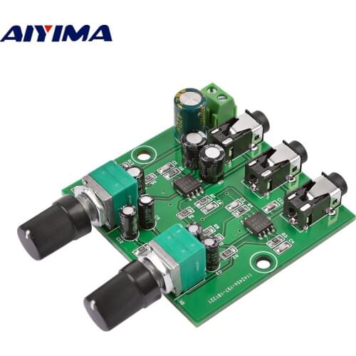 AIYIMA 2Way Stereo Audio Signal Mixer Board Multi-Channels Mixing Board for One Way amplification Output Headset Amplifier Audio