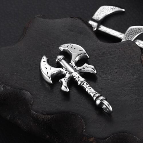 Stainless Steel Viking Bladebone-Double Axe Charms Halberd Bracelet Hooks DIY Necklace Pendant Findings Jewelry Making Supplies