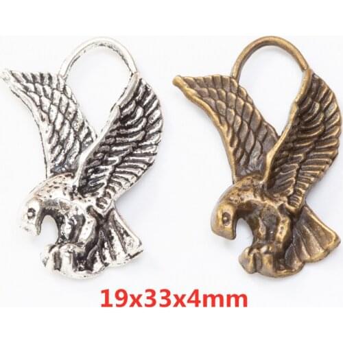 20 pieces of retro metal zinc alloy eagle pendant DIY handmade jewelry necklace making 8410
