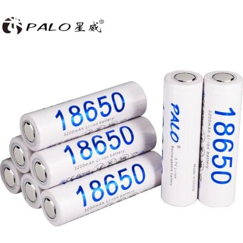 Palo 4-12pcs 3.7V 3200mAh 18650 LI-ION lithium Rechargeable Battery For Flashlight Toys+LCD 14500 18650 li ion battery charger