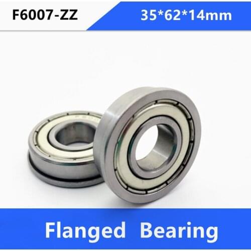 50pcs/lot Flanged bearing F6007ZZ F6007 ZZ 2Z Z 35x62x14mm miniature flange deep groove ball bearings 35*62*14mm