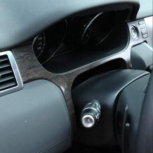 ABS Plastic Front Dashboard Edge Decoration Cover Trim For Land Rover Discovery Sport 2015 2016 2017 2018 Oak Wood Grain