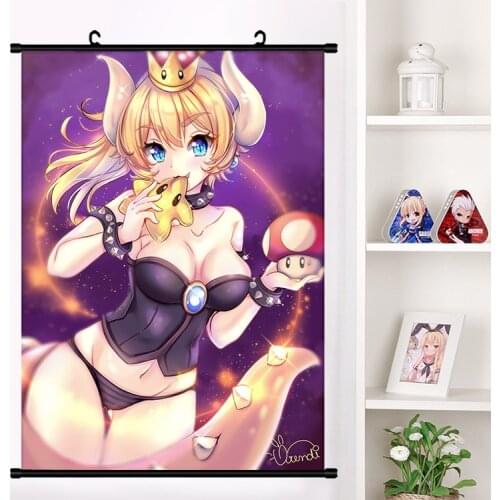 Anime Super Mario Bowsette Kuppa Koopa Hime Princess Sexy Cute Wall Scroll Mural Poster Wall Hang Poster Home Decor Collect Gift