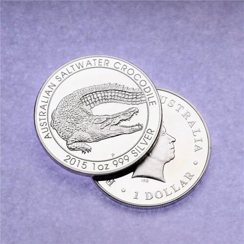 Australian Saltwater Crocodile 2015 1oz Silver Coin Australia. Coppy Silver-Plated Collectibles Crafts Not Magnetic